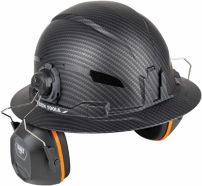 Full Brim Hard Hat Earmuffs, NRR 26dB, ABS Plastic, Comfortable Fit