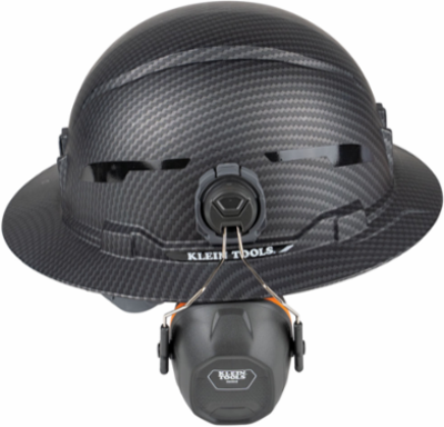 Full Brim Hard Hat Earmuffs, NRR 26dB, ABS Plastic, Comfortable Fit