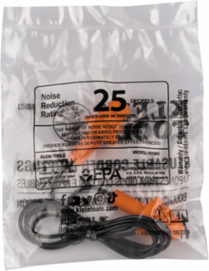 ools 605035 Corded Earplugs, Universal Size, 25 dB Noise Reduction, 50-Pair Dispenser Pack
