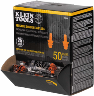 ools 605035 Corded Earplugs, Universal Size, 25 dB Noise Reduction, 50-Pair Dispenser Pack