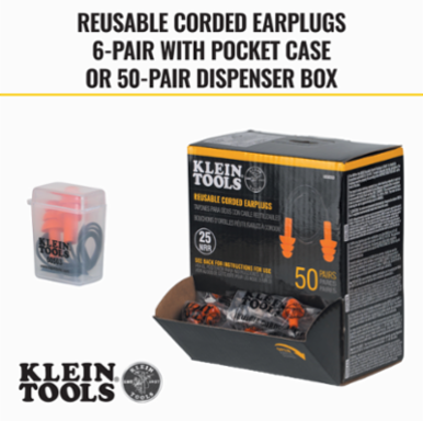Corded Earplugs, Universal Size, NRR 25 dB, Triple Flanged Design, 6 Pairs