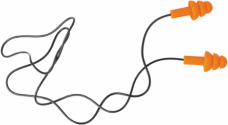 Corded Earplugs, Universal Size, NRR 25 dB, Triple Flanged Design, 6 Pairs