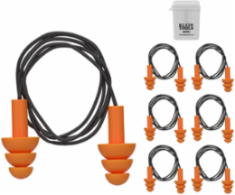 Corded Earplugs, Universal Size, NRR 25 dB, Triple Flanged Design, 6 Pairs
