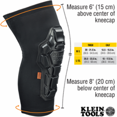 Heavy Duty Knee Pad Sleeves M/L - Triple Layer Protection, 14.6 Inch Length