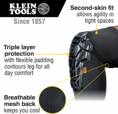 Heavy Duty Knee Pad Sleeves M/L - Triple Layer Protection, 14.6 Inch Length