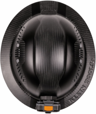 Carbon Fiber Full Brim Hard Hat with Headlamp, 6-Point Suspension, 1.263 lbs