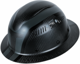 Carbon Fiber Full Brim Hard Hat, 6-Point Suspension, 1.1 lbs Weight