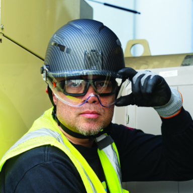 Premium KARBN™ Safety Helmet Class C, Vented, 6-Point Suspension, Adjustable Vents