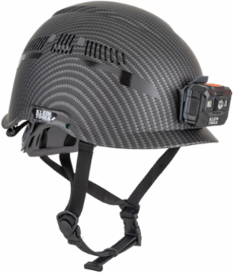 Premium KARBN™ Vented Safety Helmet, Class C, LED Headlamp, Adjustable Venting