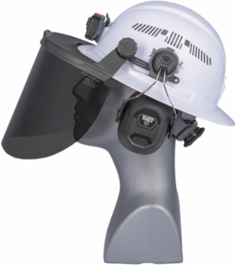 Full Brim Face Shield with Gray Tint, Hard Hat Mounted, 99.9% UV Protection