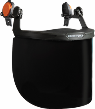 Full Brim Face Shield with Gray Tint, Hard Hat Mounted, 99.9% UV Protection