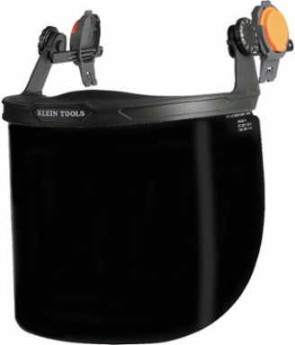Full Brim Face Shield with Gray Tint, Hard Hat Mounted, 99.9% UV Protection