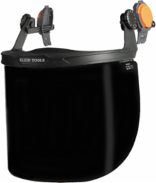 Full Brim Face Shield with Gray Tint, Hard Hat Mounted, 99.9% UV Protection