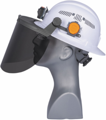 Replacement Face Shield Lens, Full Brim Hard Hat, Gray Tint