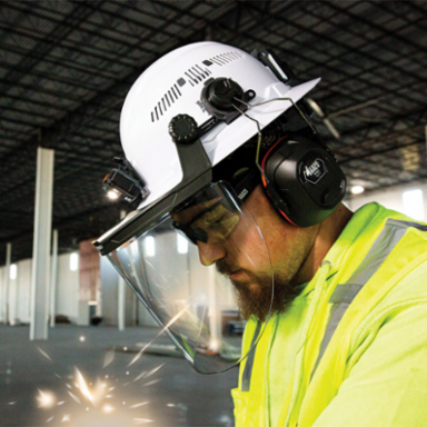 Replacement Face Shield Lens, Full Brim Hard Hat, Gray Tint