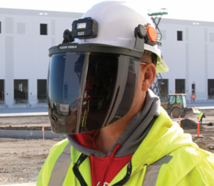 Replacement Face Shield Lens, Full Brim Hard Hat, Gray Tint