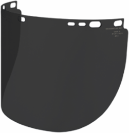 Replacement Face Shield Lens, Full Brim Hard Hat, Gray Tint