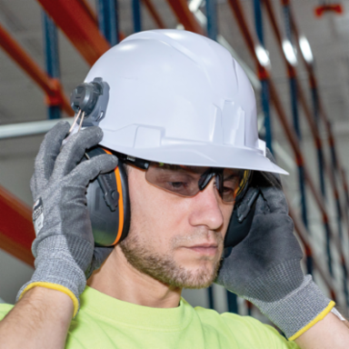 Cap Style Hard Hat Earmuffs, NRR 27dB, ABS Plastic, 3.9 Inch Width, 2.6 Inch Height