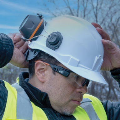 Cap Style Hard Hat Earmuffs, NRR 27dB, ABS Plastic, 3.9 Inch Width, 2.6 Inch Height