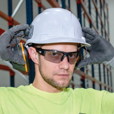 Cap Style Hard Hat Earmuffs, NRR 27dB, ABS Plastic, 3.9 Inch Width, 2.6 Inch Height