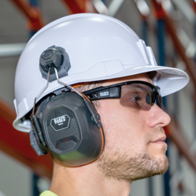 Cap Style Hard Hat Earmuffs, NRR 27dB, ABS Plastic, 3.9 Inch Width, 2.6 Inch Height