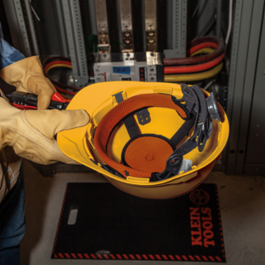 Non-Vented Cap Style Hard Hat Yellow, Class E, 20kV Tested, 4-Point Suspension