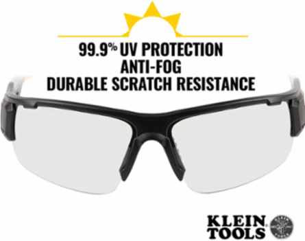 Professional Safety Glasses, Indoor/Outdoor Lens, Anti-Fog, UV Protection, Lightweight