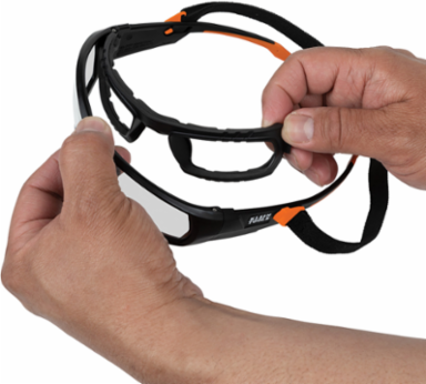 Professional Gasket Safety Glasses, 99.9% UV Protection, Polycarbonate Lens