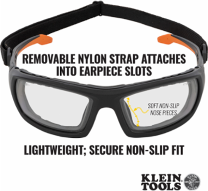 Professional Gasket Safety Glasses, 99.9% UV Protection, Polycarbonate Lens