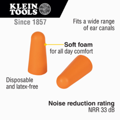 Foam Earplugs, Universal Size, 33 dB Noise Reduction, 50-Pair Pack