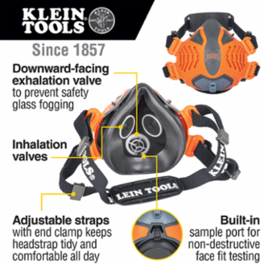 P100 Medium/Large Half-Mask Respirator, NIOSH Certified, Reusable, Lightweight