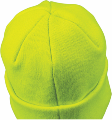 Heavy Knit Hat, High-Visibility Yellow, One Size Fits Most, 98% Polyester