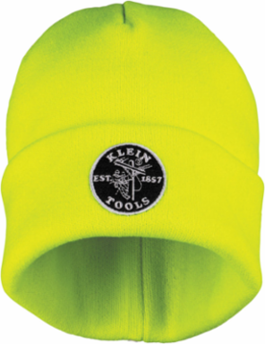Heavy Knit Hat, High-Visibility Yellow, One Size Fits Most, 98% Polyester