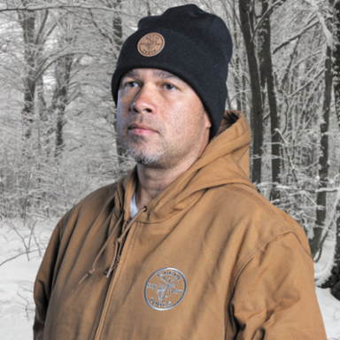 Black Heavy Knit Hat - One Size Fits Most, 98% Polyester, Leather Logo