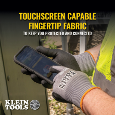 Knit Dipped Gloves, Cut Level A2, Touchscreen, Large, Machine Washable