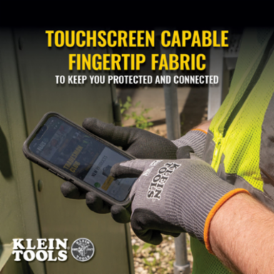 Knit Dipped Gloves, Cut Level A4, Touchscreen, Large, Machine Washable