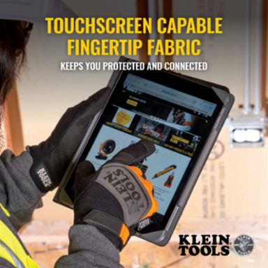 Medium General Purpose Work Gloves with Touchscreen Fingertips, Suede Palm, Machine Washable
