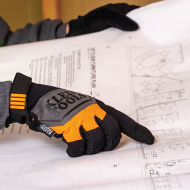 Large General Purpose Gloves - Touchscreen Capable, Suede Palm, 5" Length