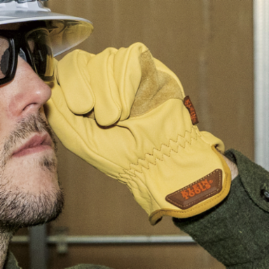 Cowhide Leather Work Gloves, Large - High Abrasion Resistance, Dual Layer Palm