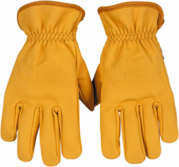 Cowhide Leather Work Gloves, Large - High Abrasion Resistance, Dual Layer Palm