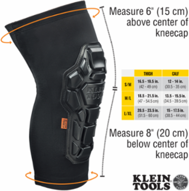 Heavy Duty Knee Pad Sleeves S/M, 14.6 Inch Length, Triple Layer Protection