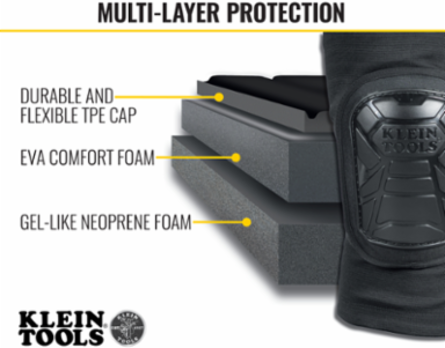 Tough-Flex Knee Pad Sleeves M/L - Zipper Closure, Neoprene & EVA Foam, 8.5" Width