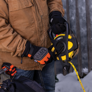 Rechargeable Heated Work Glove Liners with Knit Dipped Gloves, Large