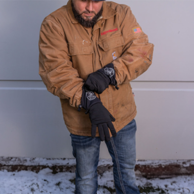 Rechargeable Heated Work Glove Liners with Knit Dipped Gloves, Large