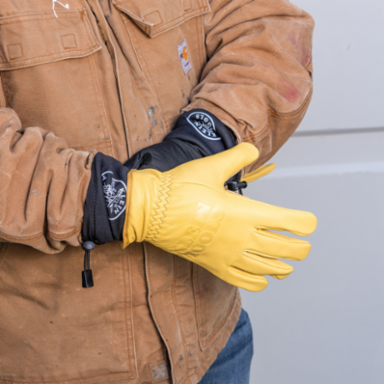 Rechargeable Heated Work Glove Liners with Knit Dipped Gloves, Large