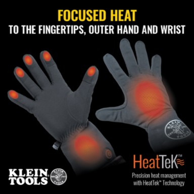 Rechargeable Heated Work Glove Liners with Knit Dipped Gloves, Large