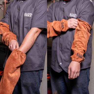 Flame-Resistant Leather Welding Sleeves
