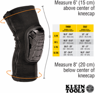 Tough-Flex Knee Pad Sleeve XL/XXL, 14.6 Inch Length, 10 Inch Width, Zipper Closure, Neoprene/EVA Padding