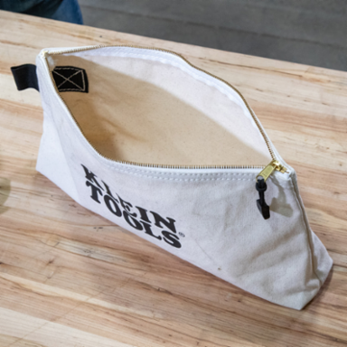 Zipper Bag, Extra-Long Canvas Tool Pouch, 16-Inch, Natural