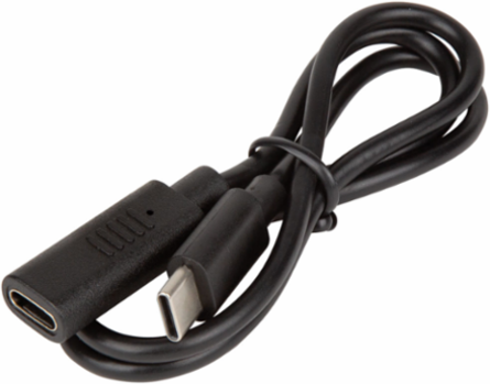 USB-C Male to Female Charging Cable, 1.5 Foot, 26 AWG, PVC Material